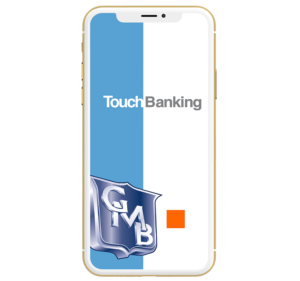 Touchbanking app displayed on iPhone device
